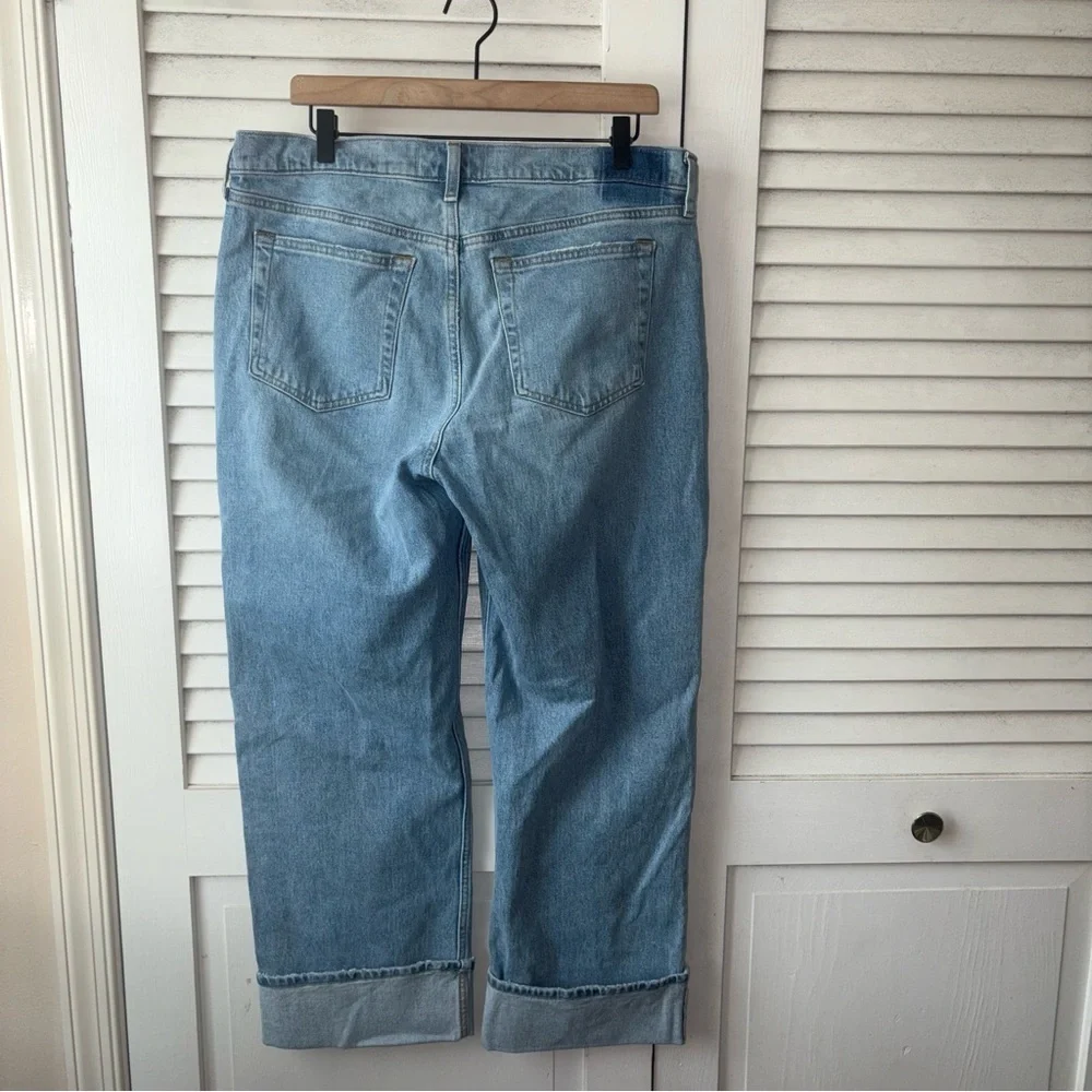 Abercrombie & Fitch The Baggy Low Rise Denim Cuffed Hem Jeans size 12/31 - Picture 5 of 7